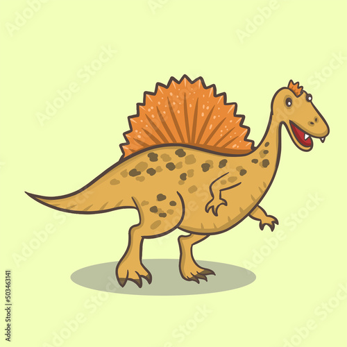 Cute dinosaur cartoon character illustration