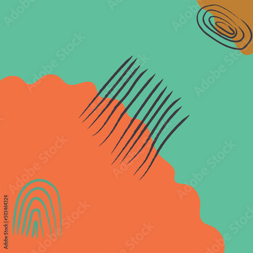 Boho style figures of balance, liquidity, plants. Design for cover, wallpapers, postcards, decor.