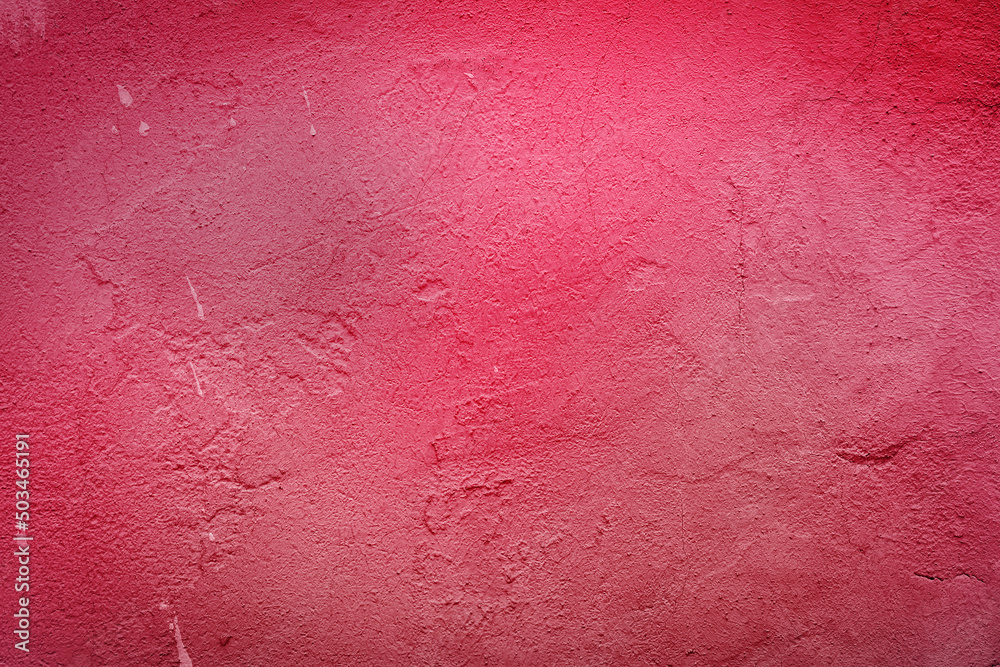 Red concrete wall with grunge for abstract background, red and dark red colors background