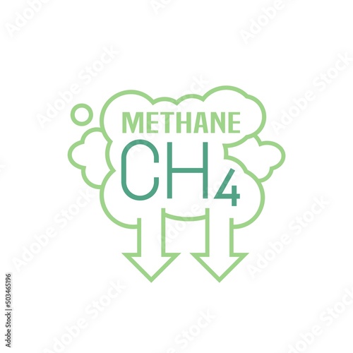 Methane emissions. SIgn, icon, pictogram, symbol. Vector illustration