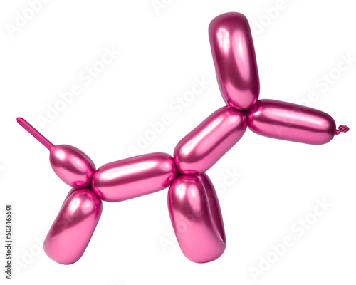 Balloon dog party model isolated on the white background