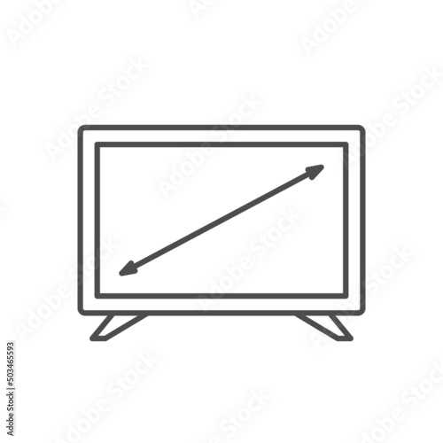 TV diagonal line outline icon