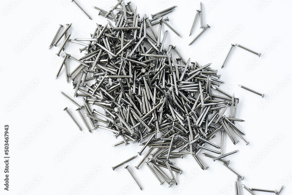 Lots of metallic nails background Lots of metallic nails background