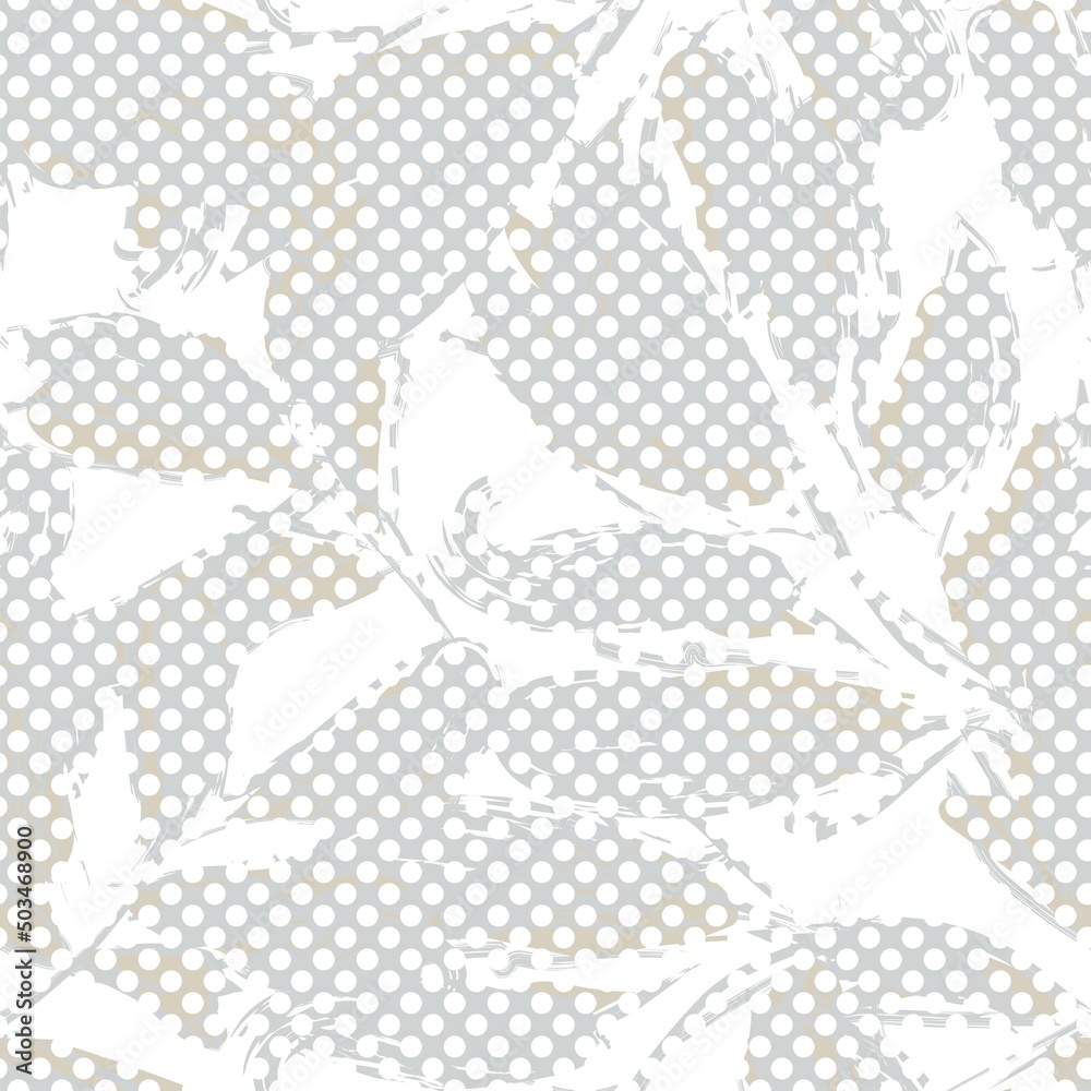Naklejka premium Leaf Dotted Seamless Pattern Design