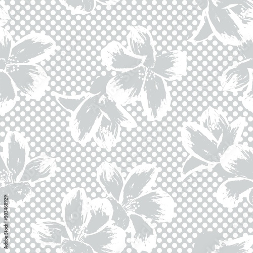 Floral Dotted Seamless Pattern Design