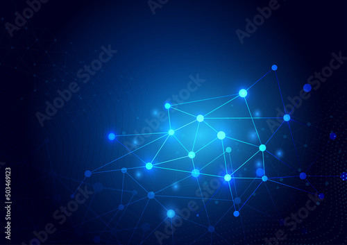 Futuristic Technology Low Polygon Glowing Particle Abstract Background