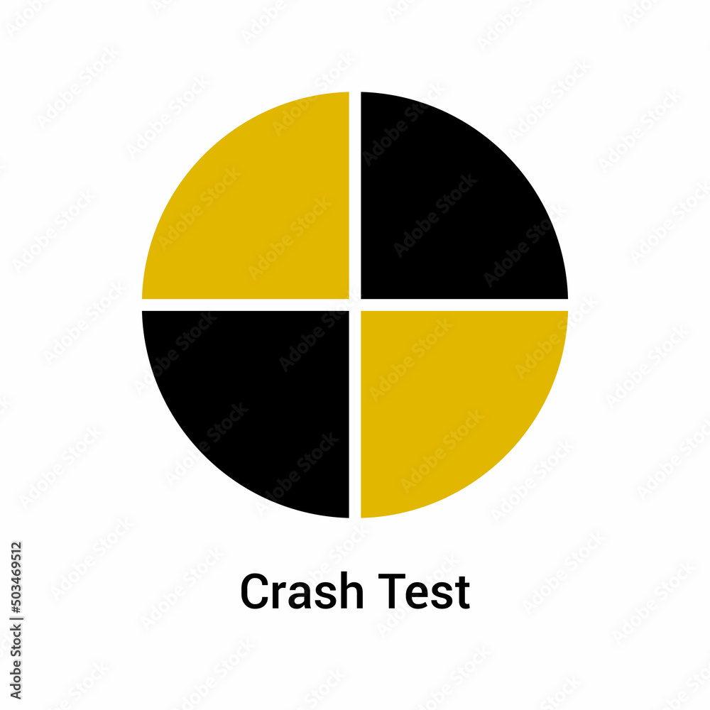 crash test icon vector illustration isolated on white background crash test icon vector illustration isolated on white background