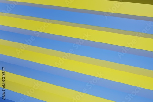 yellow-blue background, stairs