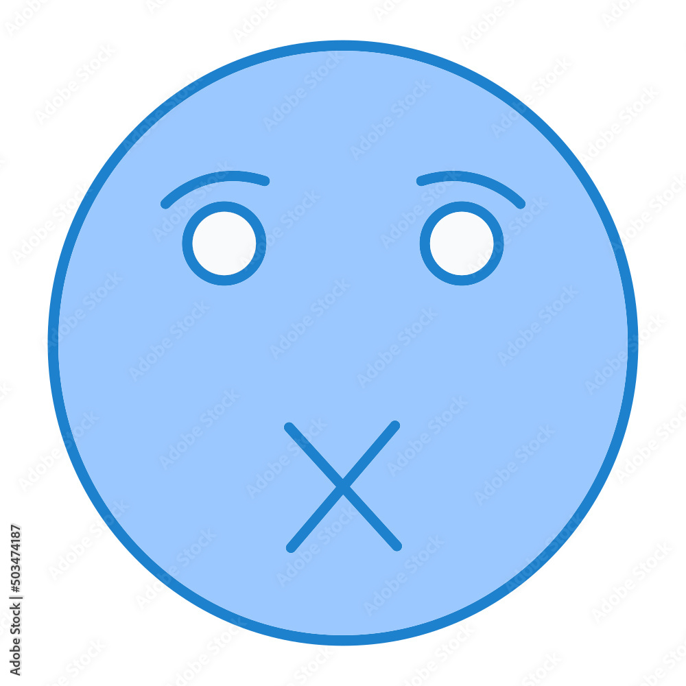 Fototapeta premium Silence Emoji Icon Design