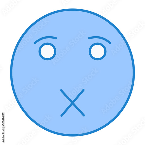 Silence Emoji Icon Design