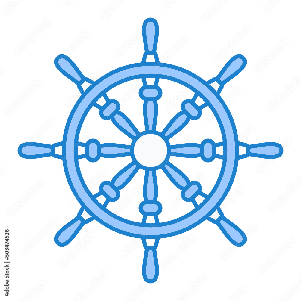 Obraz premium Ship Wheel Icon Design