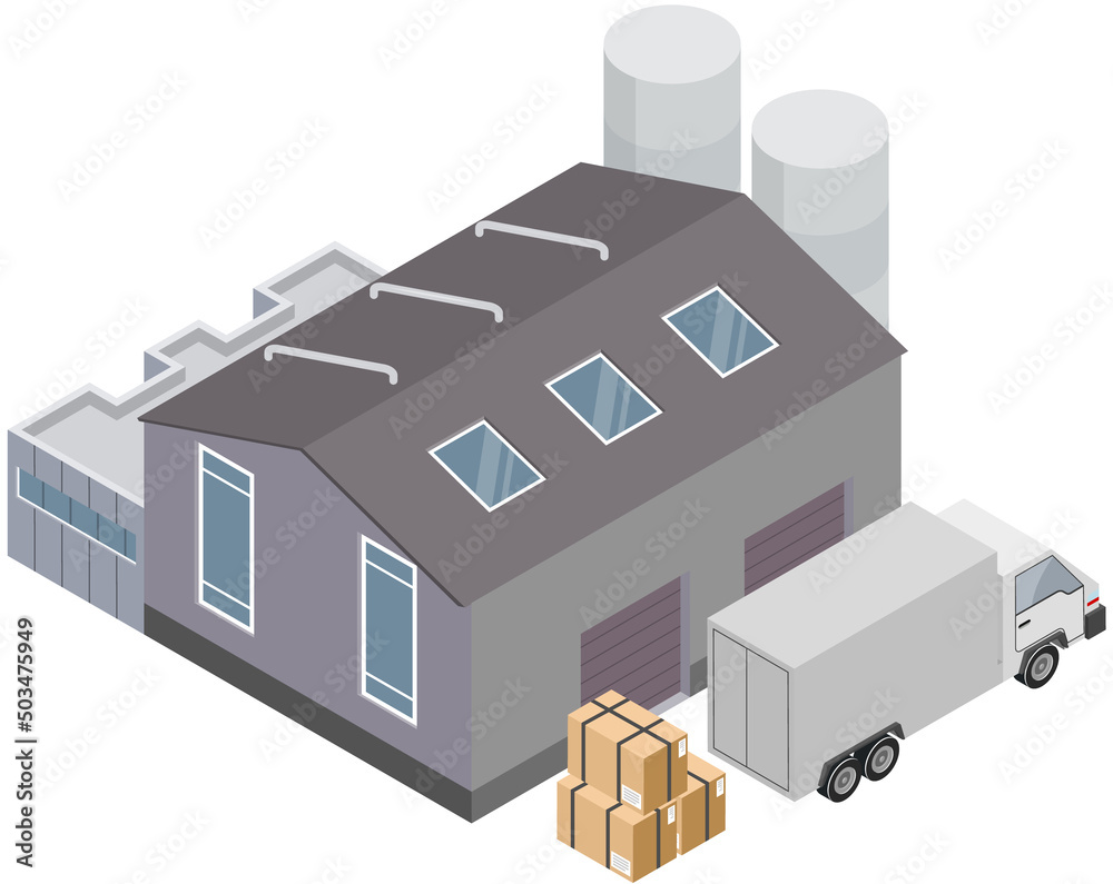 Cargo truck loading parcel package boxes or delivery van vehicle next ...