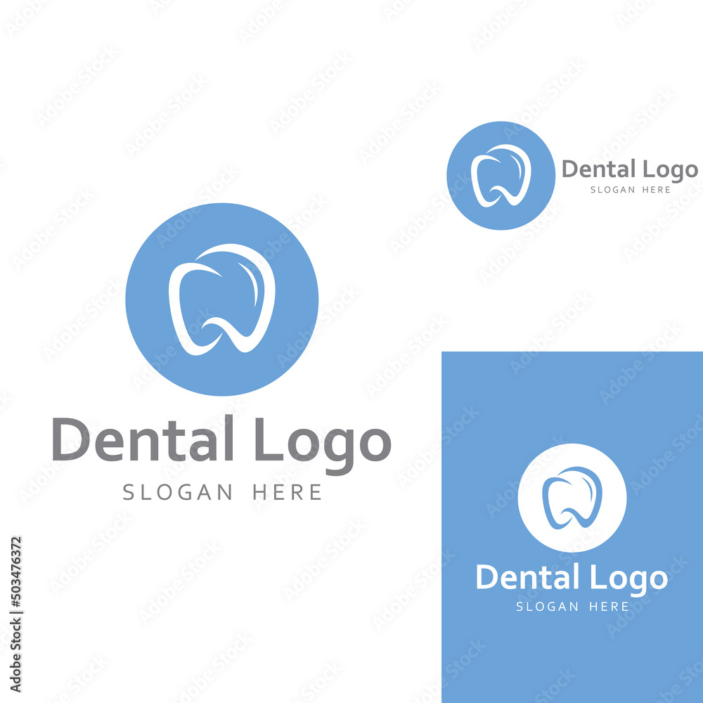 Dental logo, logo for dental health, and logo for dental care. Using a template illustration vector design concept Dental logo, logo for dental health, and logo for dental care. Using a template illustration vector design concept