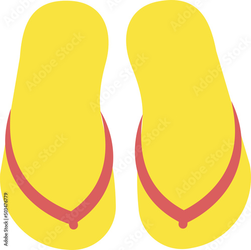 Summer beach Accessories. Vector flip flops for vacation and travel. Casual style. Simple isolated illustration.