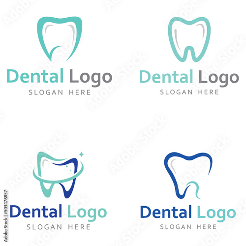 Dental logo, logo for dental health, and logo for dental care. Using a template illustration vector design concept