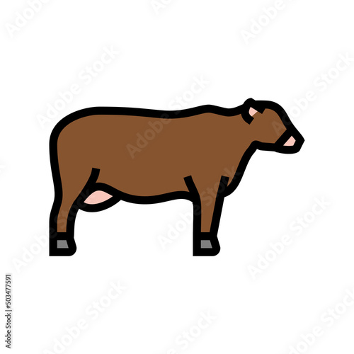 cattle beef color icon vector. cattle beef sign. isolated symbol illustration