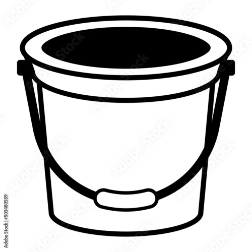 Chicks Feed Kit Bowl vector icon design, Poultry farming symbol, Meat or Eggs Production Sign, Protein and farmyard equipment stock illustration, Green Bucket with Handle Concept