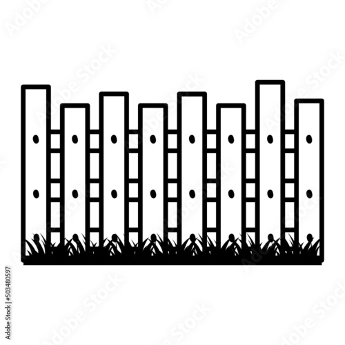 Protection wall vector icon design, Poultry farming symbol, Meat or Eggs Production Sign, Protein and farmyard equipment stock illustration, Farmhouse Wooden Fence Concept