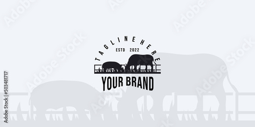 Farm animal logo inspiration. Flat design. Vector illustration concept