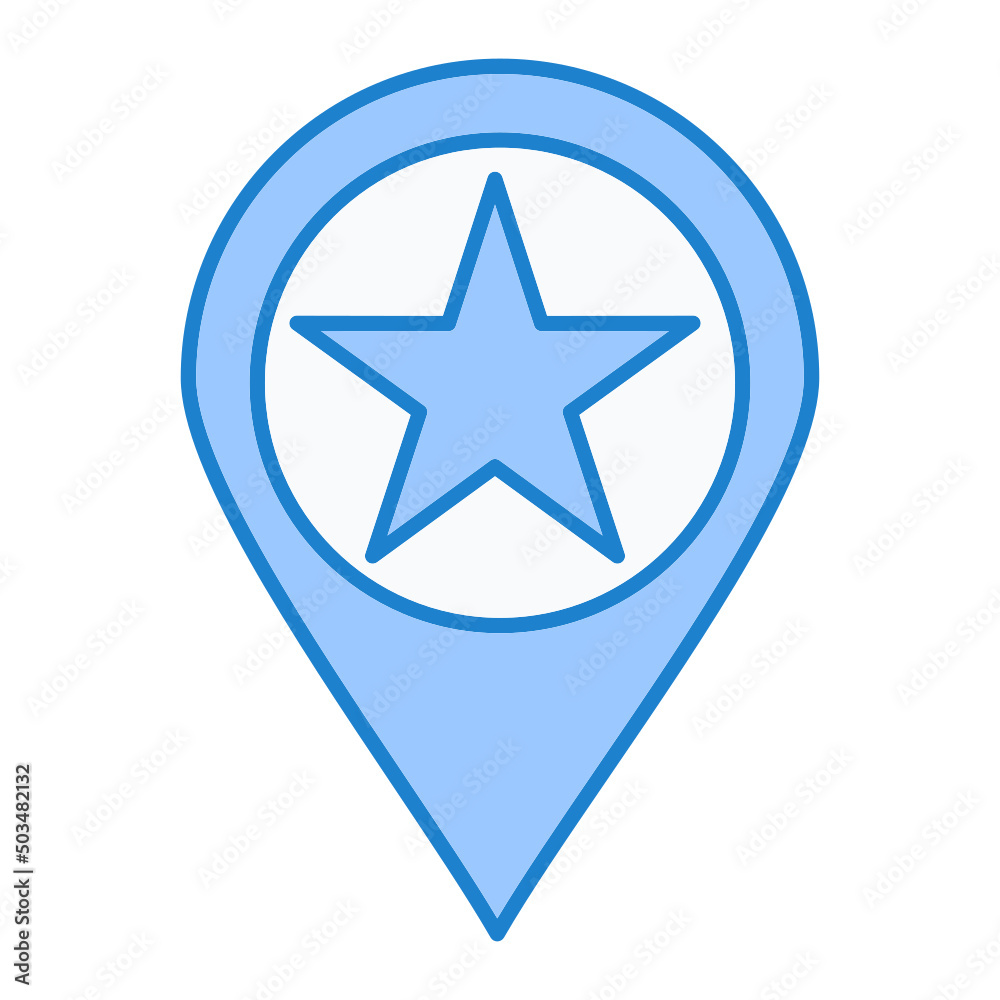 Starred Location Icon Design