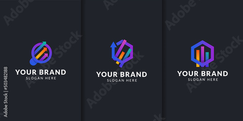 set of vector logos Finance. Business financial logo collection for company or agency