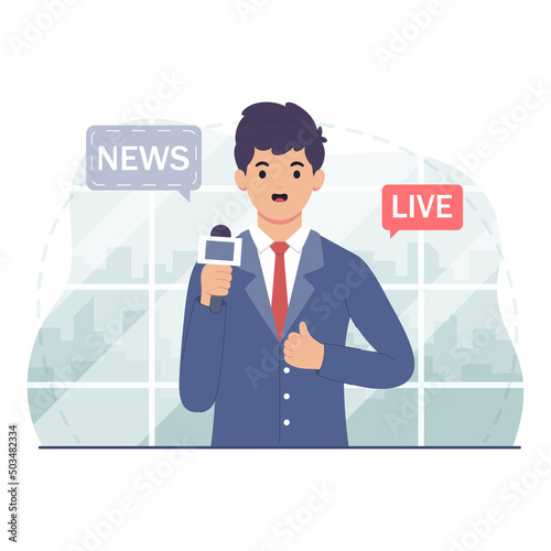 anchor man news headline breaking tv media