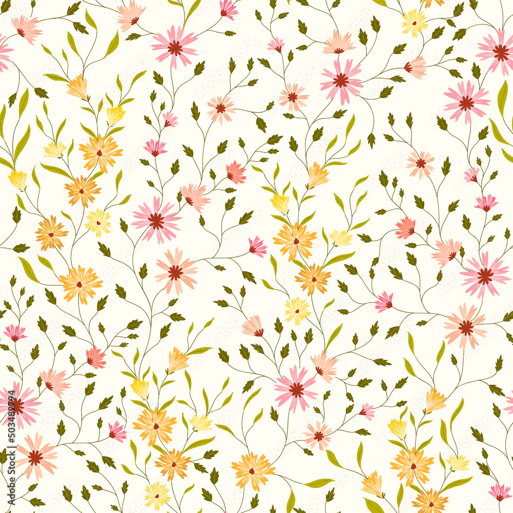 Obraz premium Beautiful Small Wild Floral Pattern