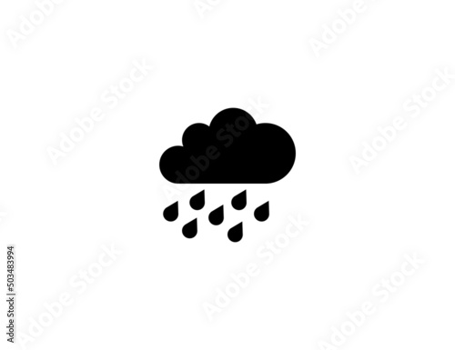 Cloud with Rain isolated realistic vector icon. Rainy weather. Cloud and rain illustration icon