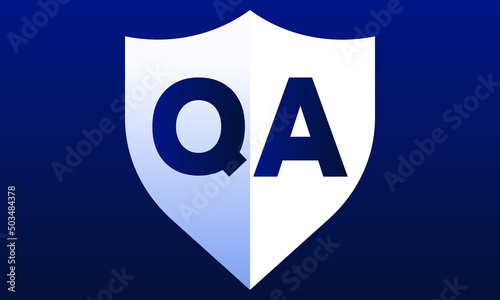 QA shield logo design vector template | monogram logo | abstract logo | wordmark logo | lettermark logo | business logo | brand logo | flat logo.