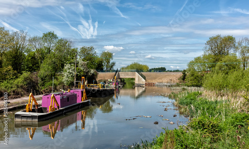 Restoration work at Ocean on the Stroudwater canal, Stonehouse, Stroud, United Kingdom