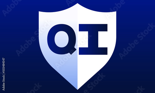 QI shield logo design vector template | monogram logo | abstract logo | wordmark logo | lettermark logo | business logo | brand logo | flat logo.