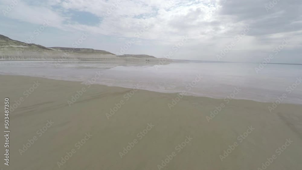 Western Kazakhstan. Ustyurt Plateau. Salt lake near Mount Tuzbair.