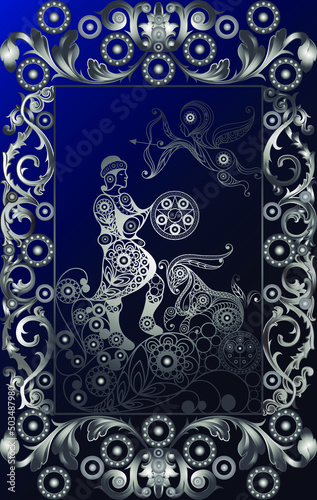 Graphic abstract design with occult tarot card. Suitable for invitation, flyer, sticker, poster, banner, card, label, cover, web. Vector illustration.