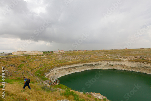 A caravanserai belonging to the Seljuk period in Obruk village of Konya. Restoration is currently underway in Obruk Caravanserai. photo