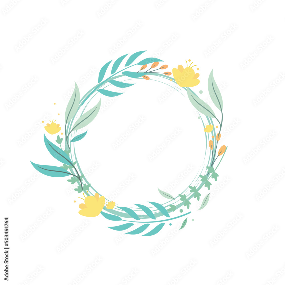 vector circle frame design with spring theme
