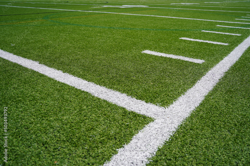 American football field with yard lines 