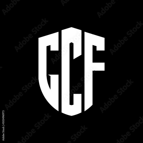 GCF letter logo design. GCF modern letter logo with black background. GCF creative  letter logo. simple and modern letter logo. vector logo modern alphabet font overlap style. Initial letters GCF   photo