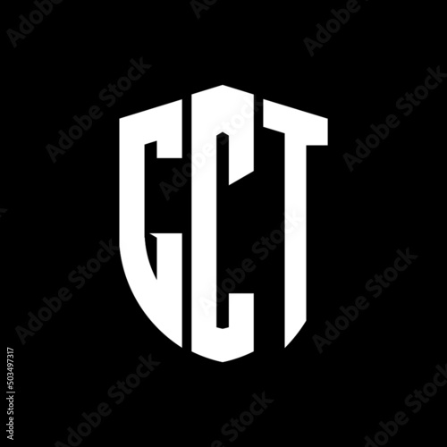 GCT letter logo design. GCT modern letter logo with black background. GCT creative  letter logo. simple and modern letter logo. vector logo modern alphabet font overlap style. Initial letters GCT  photo