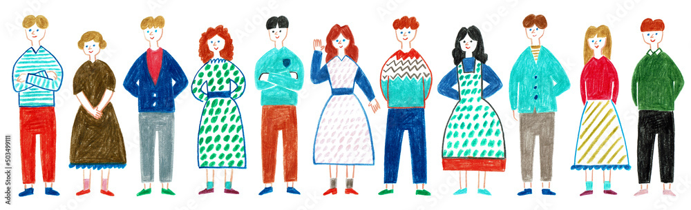 いろいろな人種の男女