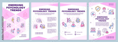 Foto Emerging psychology trends pink brochure template