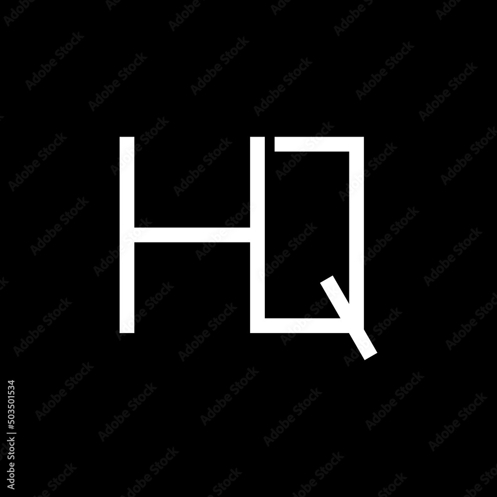 Initial HQ letter Logo Design vector Template. Abstract Black And White Color Letter HQ logo Design. Initial HQ letter Logo Design vector Template. Abstract Black And White Color Letter HQ logo Design.