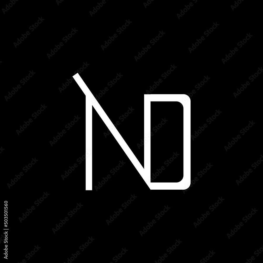 Initial ND letter Logo Design vector Template. Abstract Black And White Color Letter ND logo Design. Initial ND letter Logo Design vector Template. Abstract Black And White Color Letter ND logo Design.