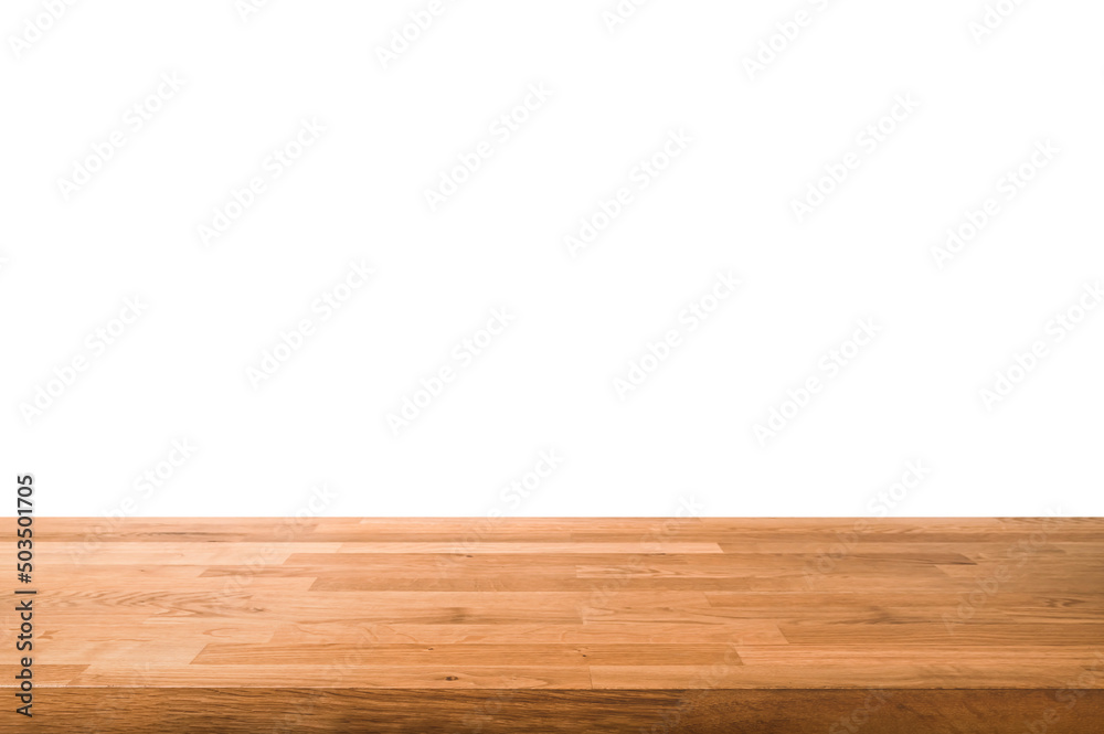 Wooden shelf table isolated on a white backgrounds, for display products.