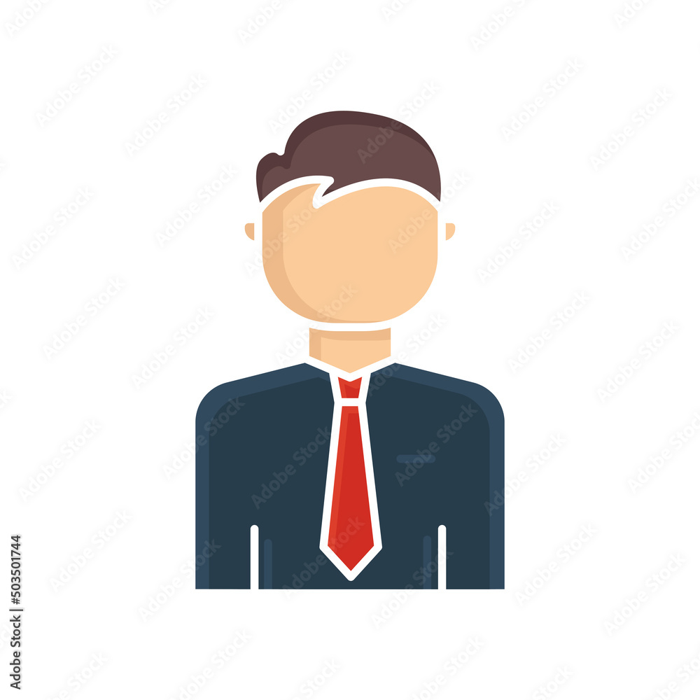 Businessman icon vector. man wearing tie. Suitable for business icon. Flat icon style. simple design editable. Design simple illustration