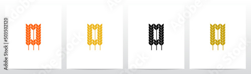 Wheat Stems Forming Letter Logo Design O