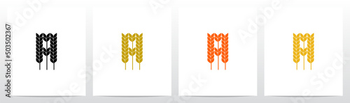 Wheat Stems Forming Letter Logo Design A