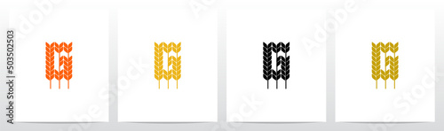 Wheat Stems Forming Letter Logo Design G