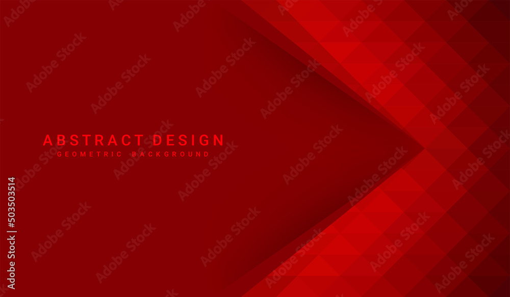 Red geometric vector background, can be used for cover design, poster, advertising