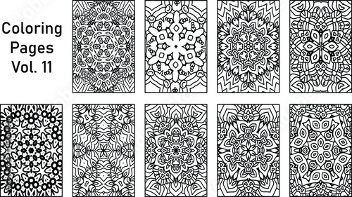 Mandala Coloring Book Pages Bundle vector Illustration, Mandala Art Work, Mandala Coloring pages eps