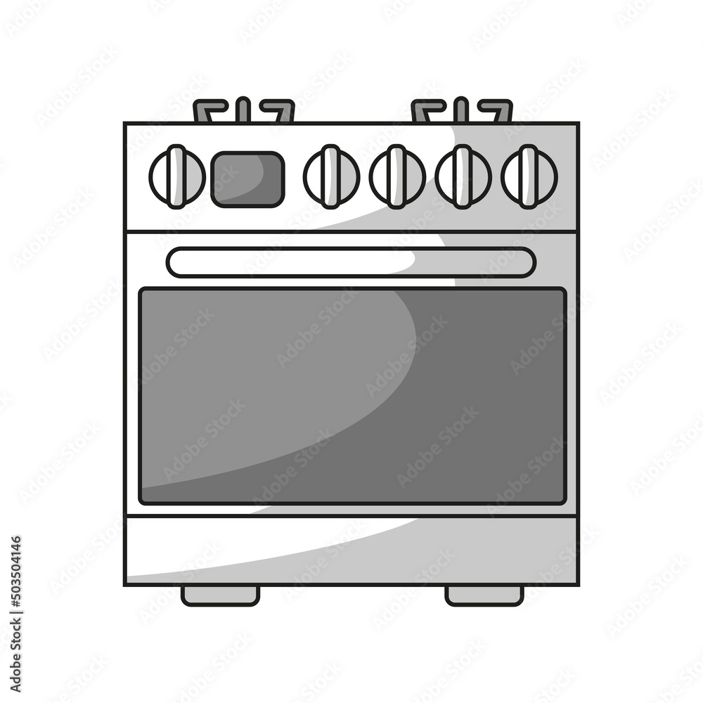 Gas stove in flat style. Vector image. Gas stove in flat style. Vector image.